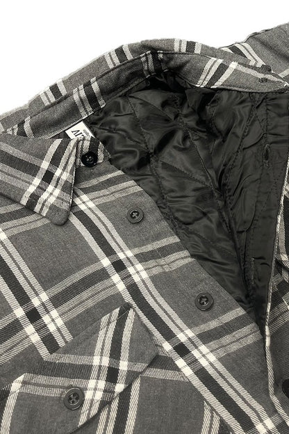 Mens Quilted Padded Flannel