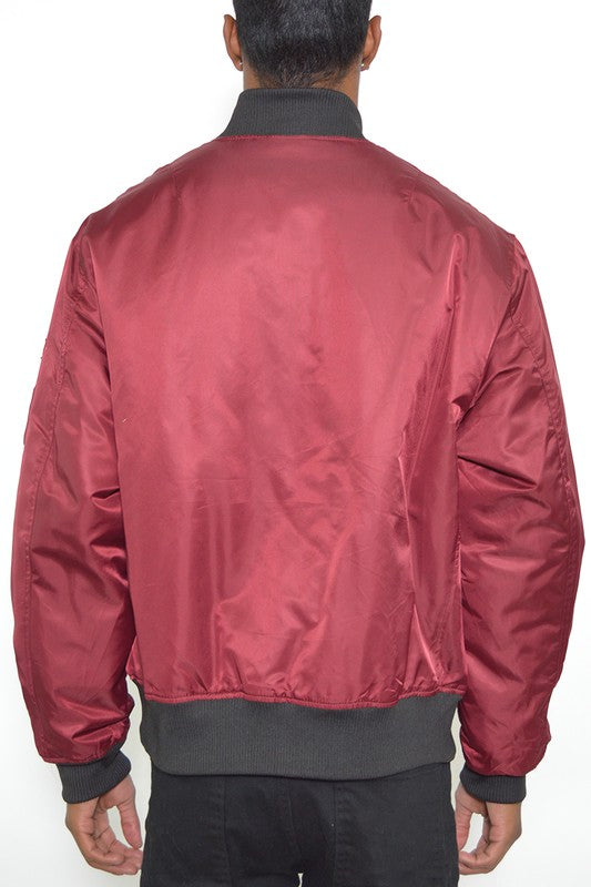 Weiv Mens Solid Padded Bomber Jacket