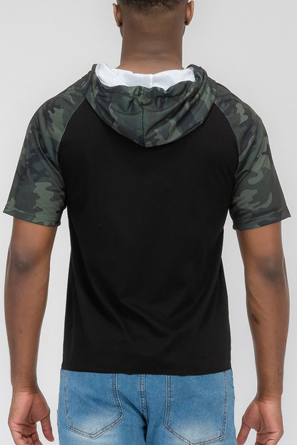 SHORT SLEEV CAMO COLOR BLOCK