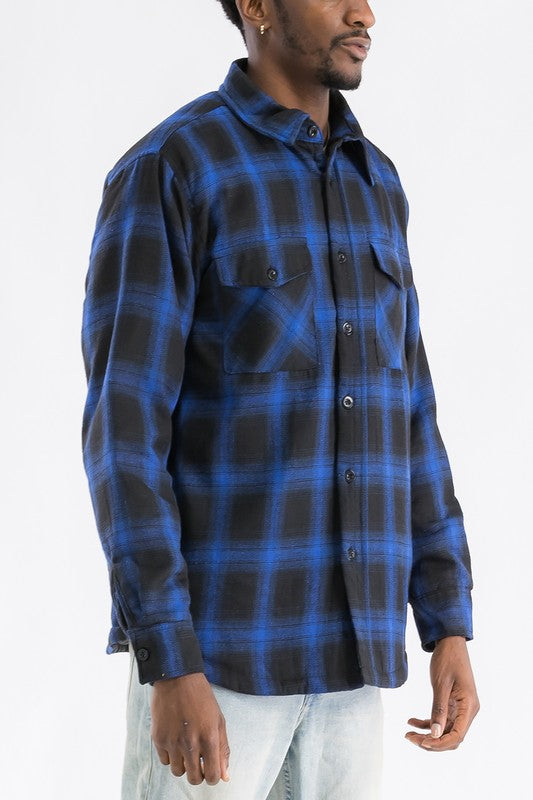 Mens Quilted Padded Flannel