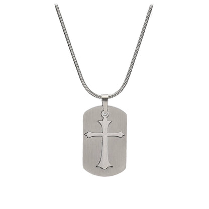 Trendy Men's Cross Pendant Student Ins Titanium Steel Necklace