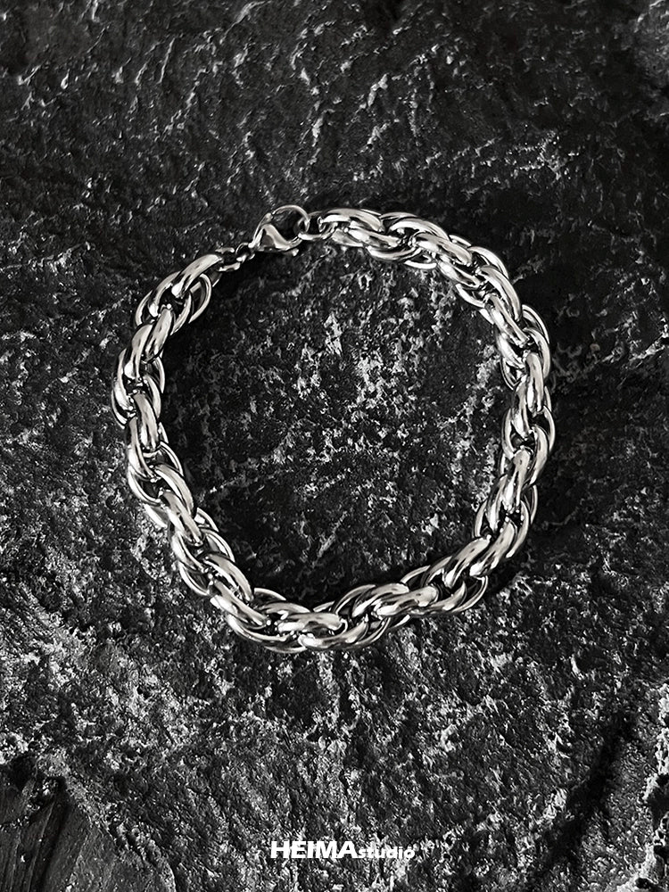 INS European Hip Hop Men's Titanium Steel Silver Keel Chain