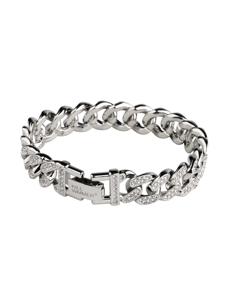 Titanium Steel Full Diamond Cuban Bracelet or necklace