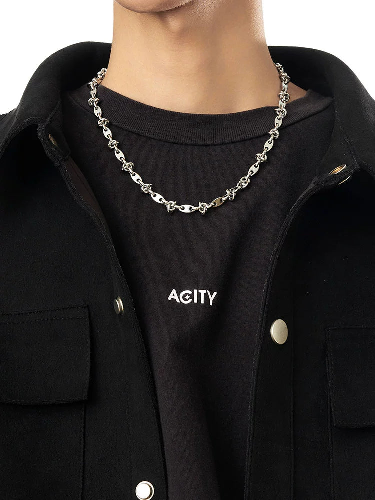 ACITY THORN PATCHWORK Clavicle Chain Titanium Steel