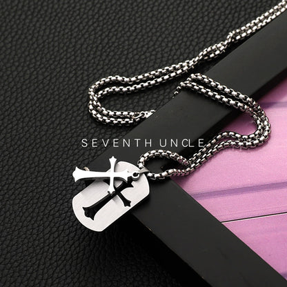 Trendy Men's Cross Pendant Student Ins Titanium Steel Necklace