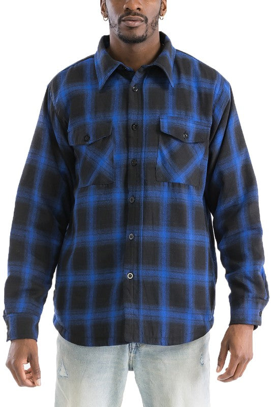 Mens Quilted Padded Flannel