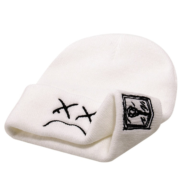 SAD EXPRESSION Embroidered Beanie