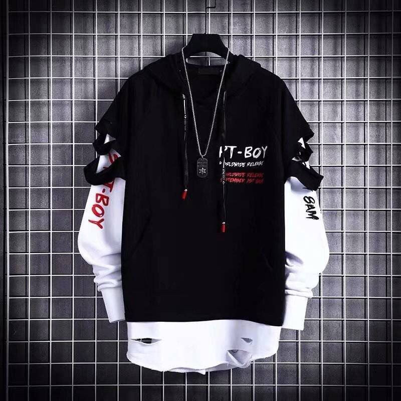 Men Letter Print Prowow Hoodies Sweatshirt