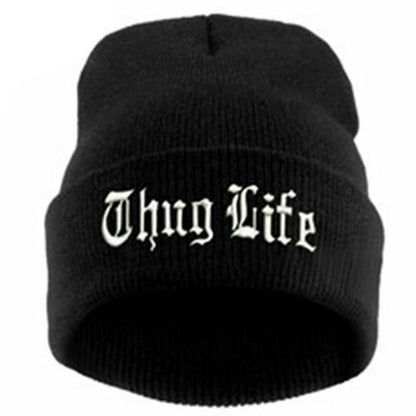 Thug Life Black Letter Beanie