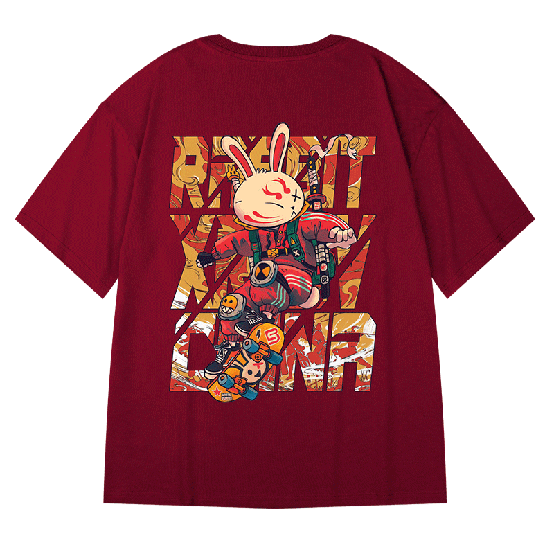 Streetwear Harajuku Wine Red T-shirt