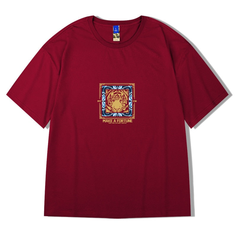 Streetwear Harajuku Wine Red T-shirt