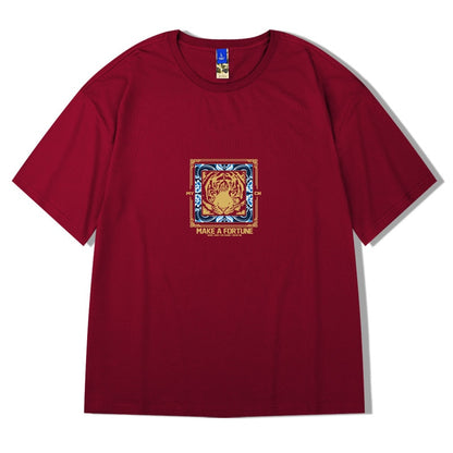 Streetwear Harajuku Wine Red T-shirt