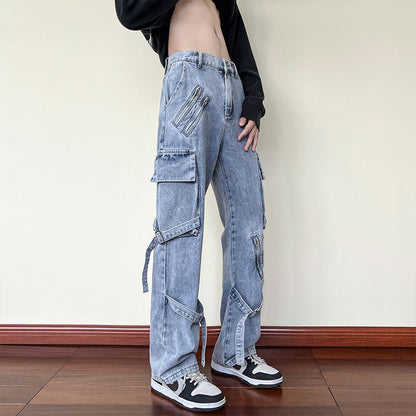 Ribbon Cargo Jeans