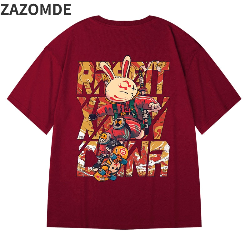 Streetwear Harajuku Wine Red T-shirt