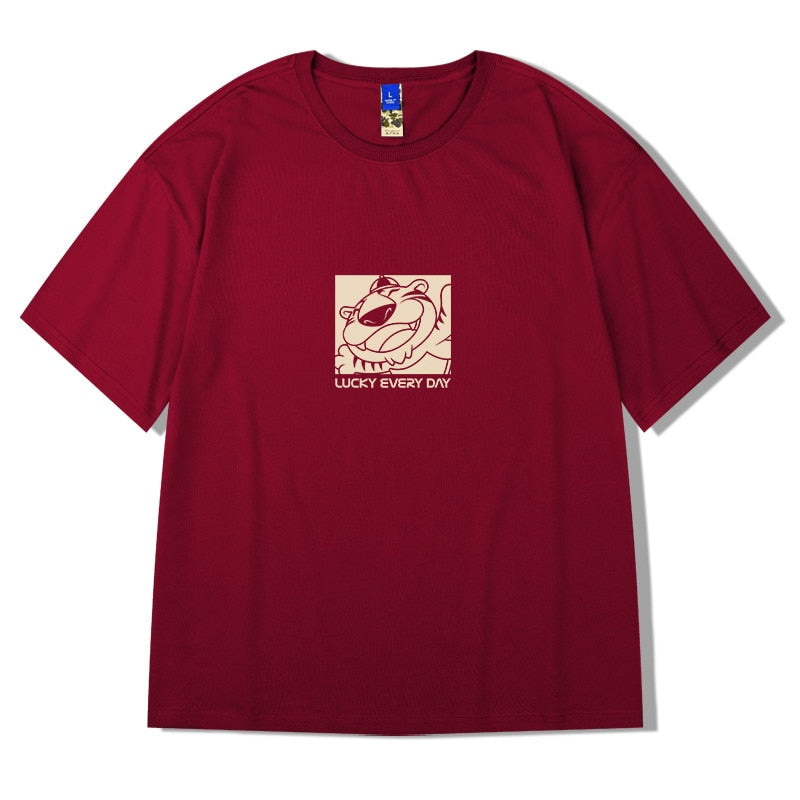 Streetwear Harajuku Wine Red T-shirt