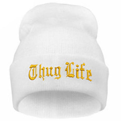 Thug Life Black Letter Beanie