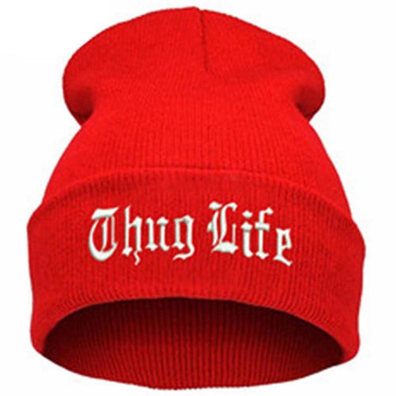 Thug Life Black Letter Beanie